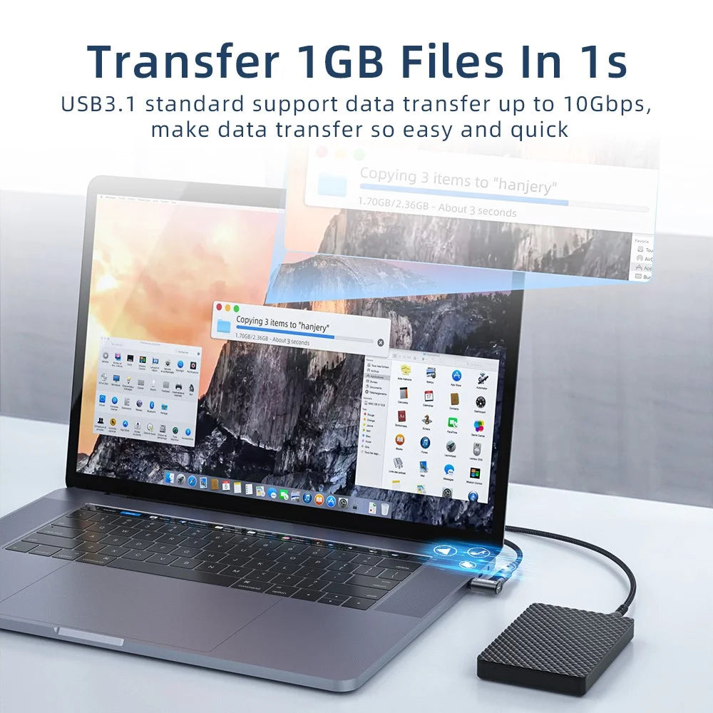 ESSAGER EZJCX-KTZ0G 24-Pin Magnetic Type-C OTG Adapter USB-C 3.1 Fast Charging Data Converter 10Gbs Data Sync Connector - 5