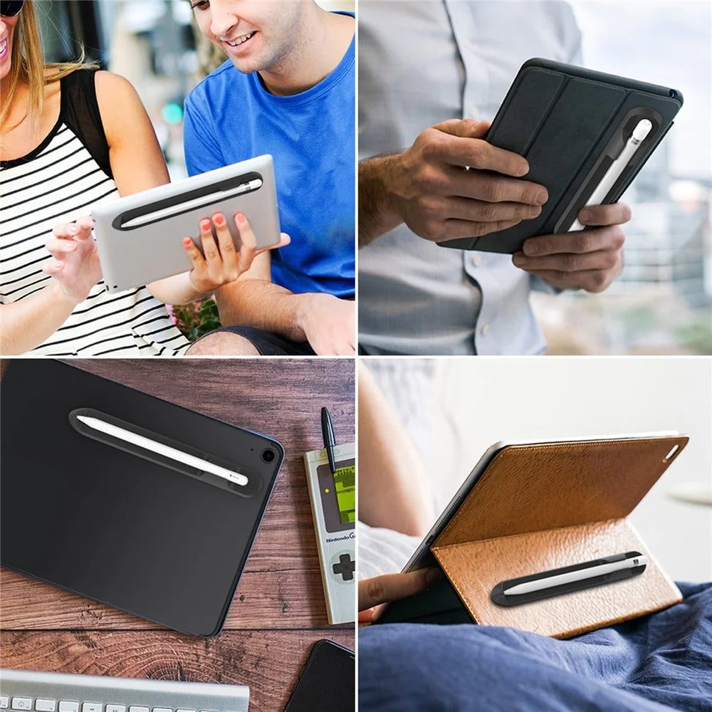 Love Mei Magnetic Liquid Silicone Pencil Case Holder Sticker Apple Pencil Pocket Sleeve for Apple Pencil 1st / 2nd - Black - 5
