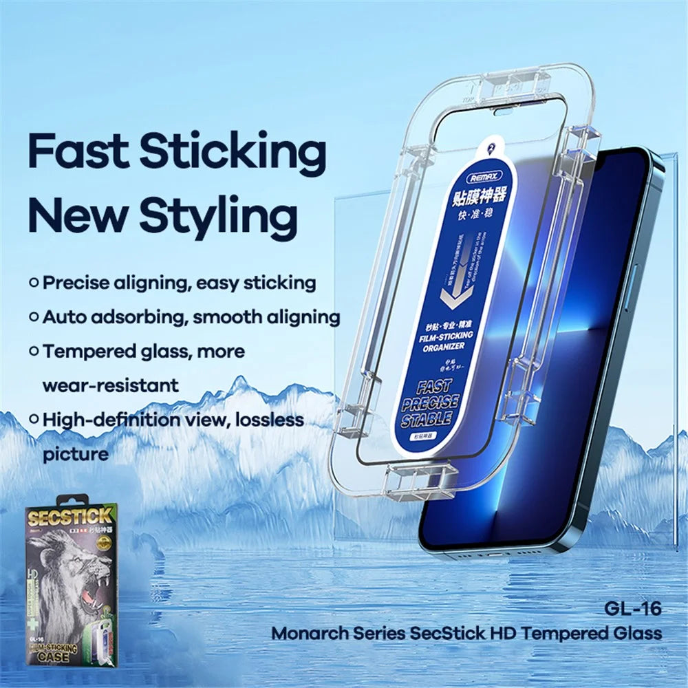 REMAX Monarch Series Wear-Resistant Tempered Glass Screen Film Installation Frame Shell Transparent Film-Sticking Case for iPhone 12 Pro Max 6.7 inch - 2