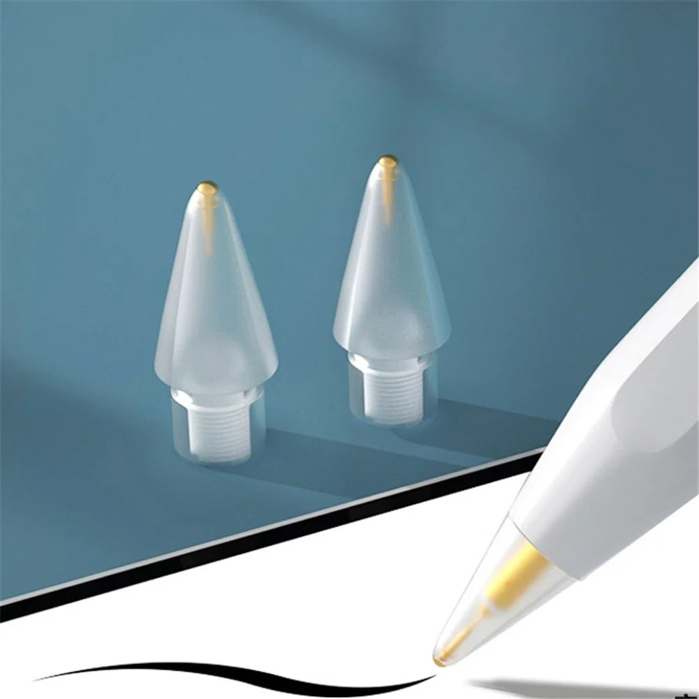 2Pcs/Set 7.0 Brass Spring Pencil Tips for Apple Pencil 1st Gen / 2nd Gen Transparent Pen Nibs Replacement Tips for iPad Pencil - 2