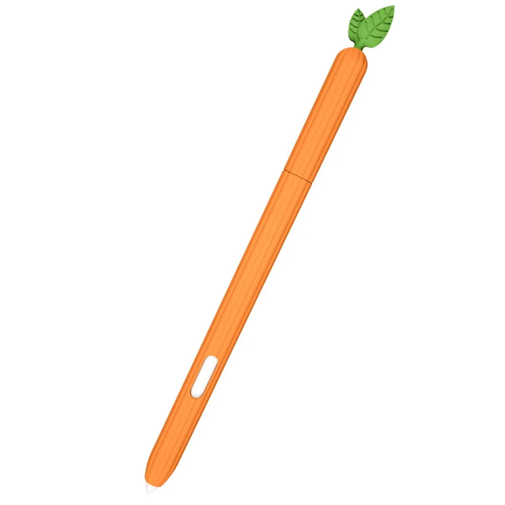 Vegetables Style Silicone Sleeve Case for Samsung Galaxy Tab S6 Lite/S6 Lite (2022), Pen Holder Protective Skin Cover - Orange - 1