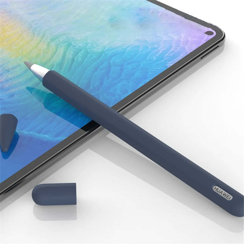 For Huawei M-Pencil 1st Generation Silicone Stylus Pen Cover Holder Anti-Slip Pen Sleeve with Protective Nib Cover - Midnight Blue - 2