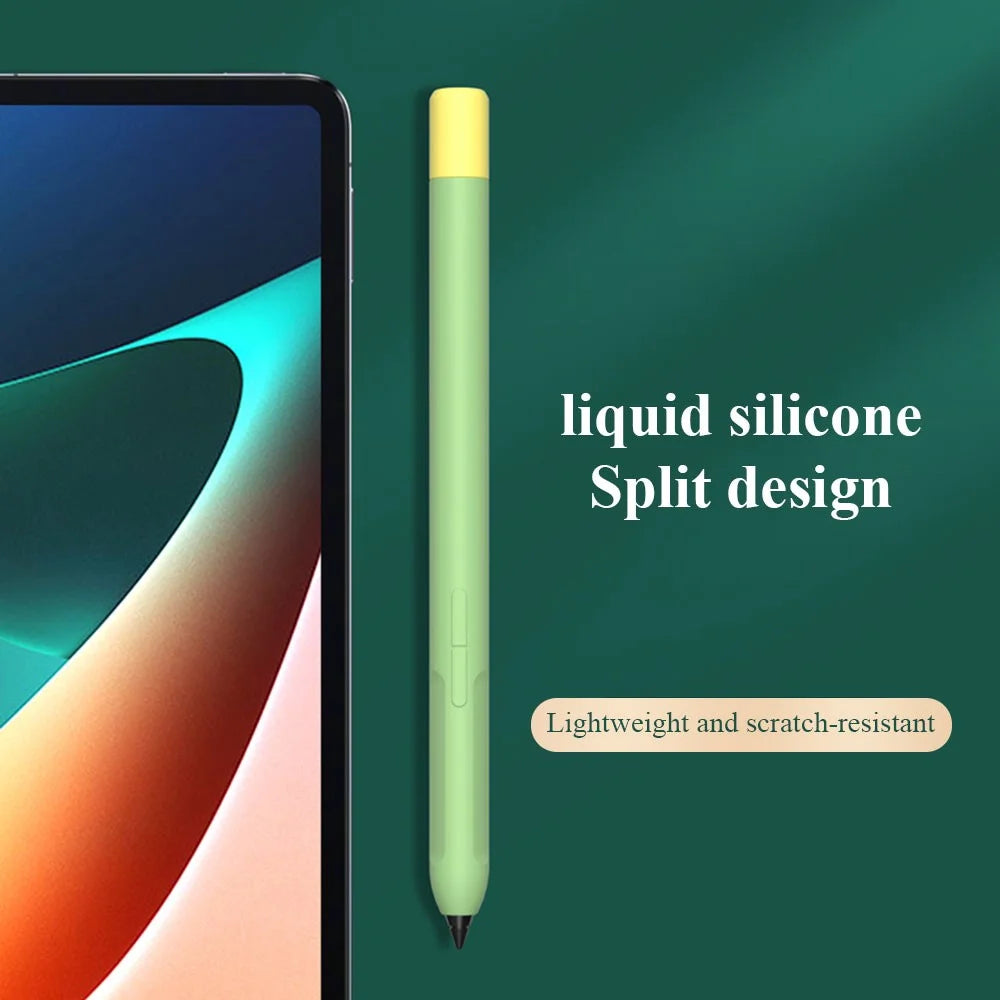 For Xiaomi Inspired Stylus Anti-Slip Case Liquid Silicone Holder Sleeve Skin Cover with Pen Cap - Sky Blue - 2