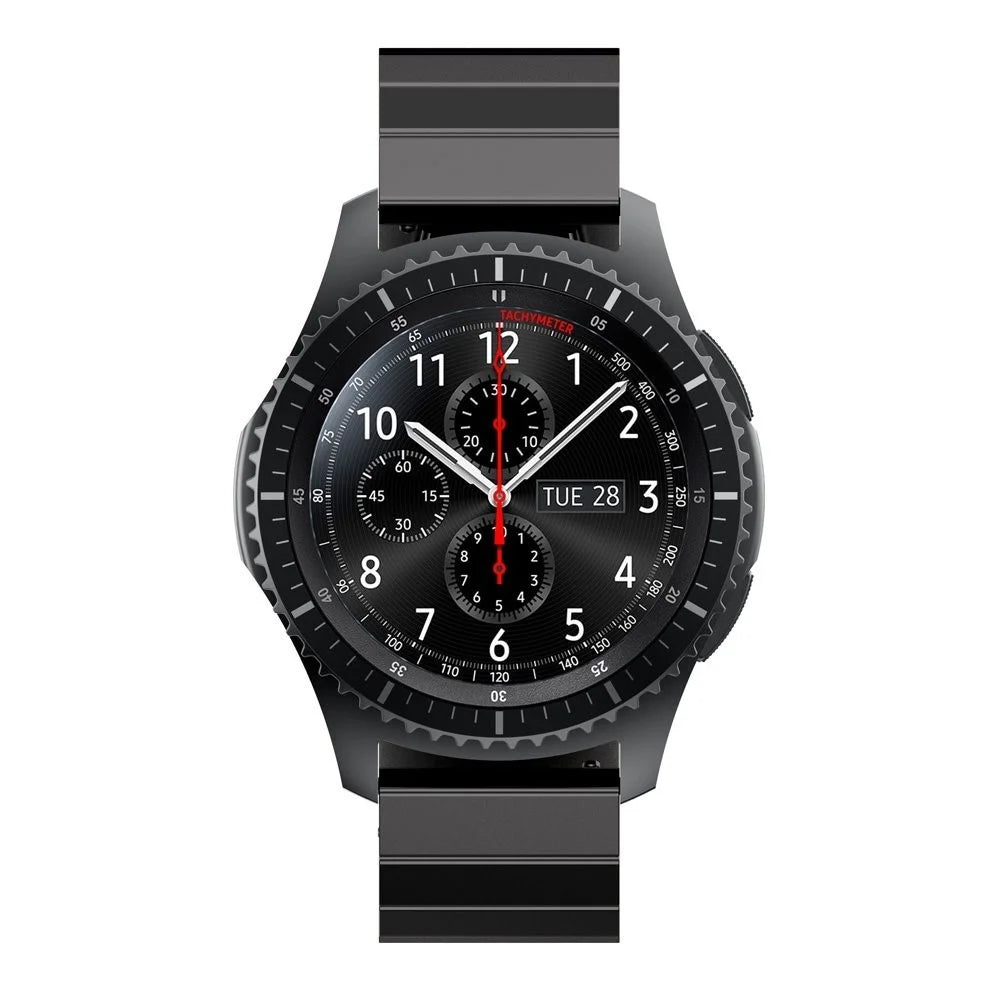 22mm Solid Link Stainless Steel Watch Strap with Folding Clasp for Samsung Gear S3 Classic / S3 Frontier - Black - 2