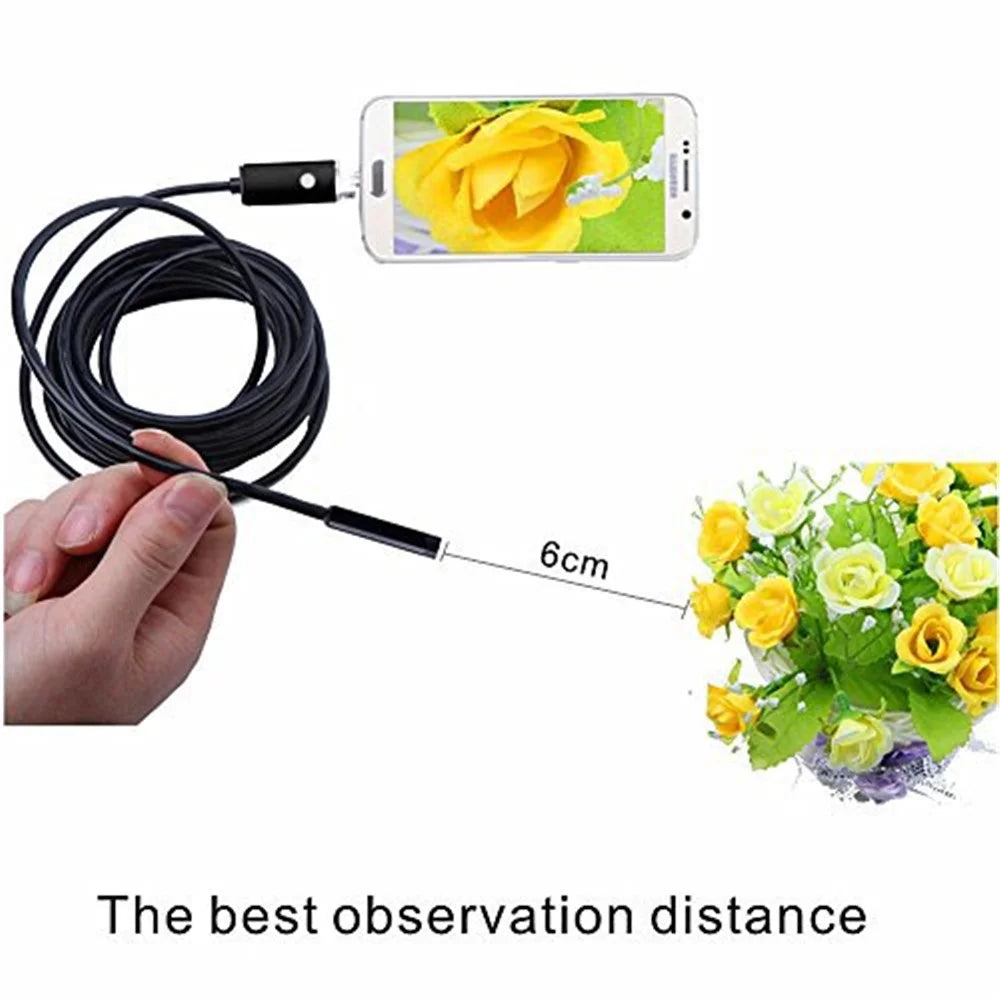 AN99 Waterproof 5M 5.5mm 6-LED Android PC USB Endoscope Inspection Video Camera - Black - 4