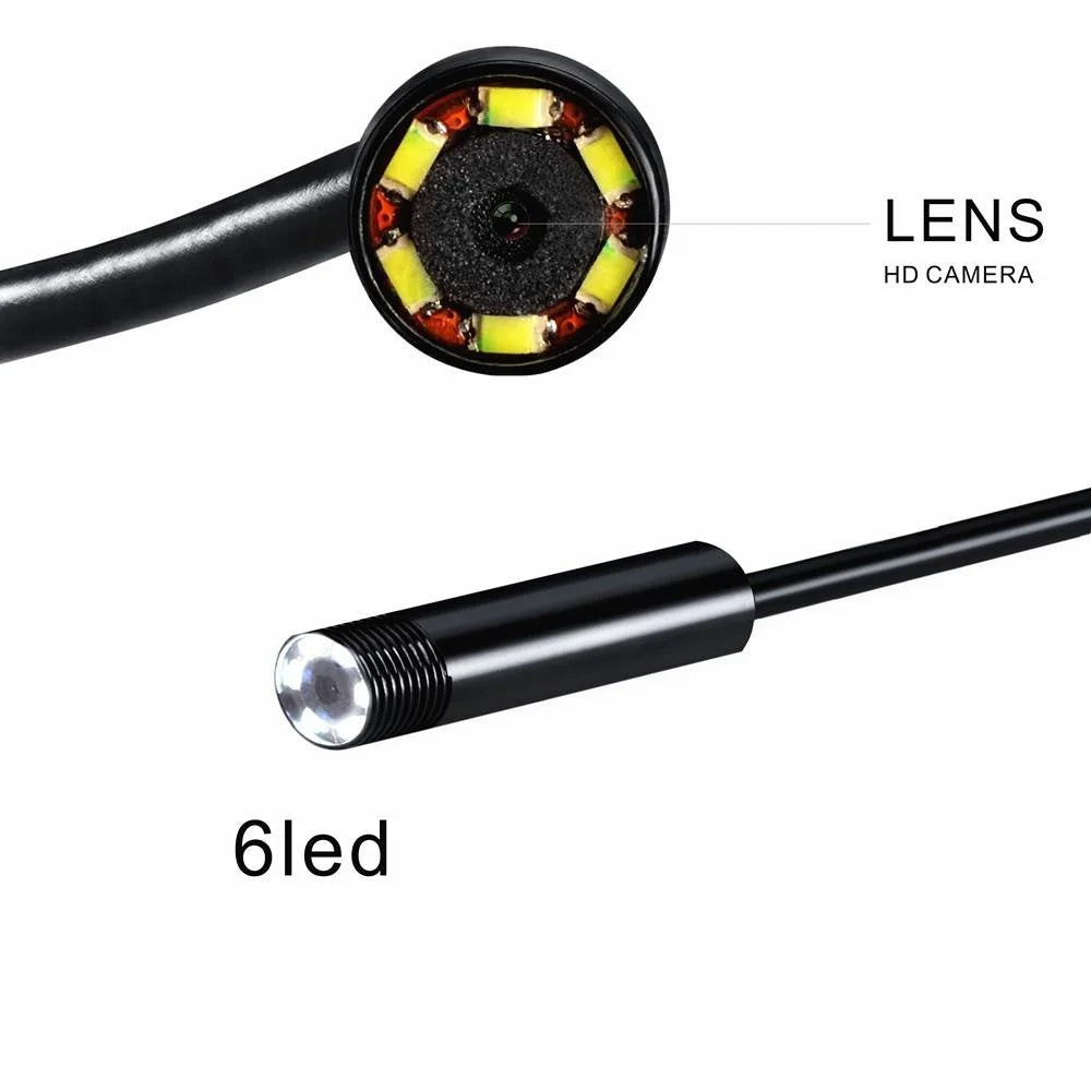 AN99 Waterproof 5M 5.5mm 6-LED Android PC USB Endoscope Inspection Video Camera - Black - 7