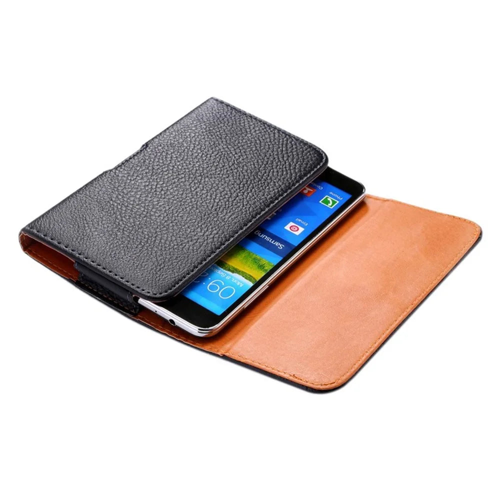 Lychee Texture Hidden Magnetic Flip Waistband Holster for iPhone 8 Plus / 7 Plus /  Galaxy Note 8 - Black - 3