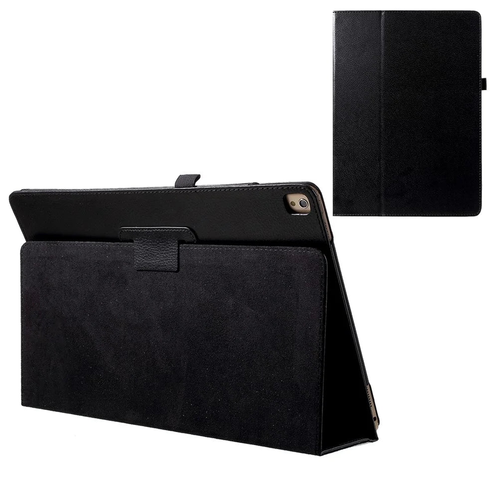 Litchi Texture Smart Leather Stand Case for iPad Pro 12.9 inch - Black - 1
