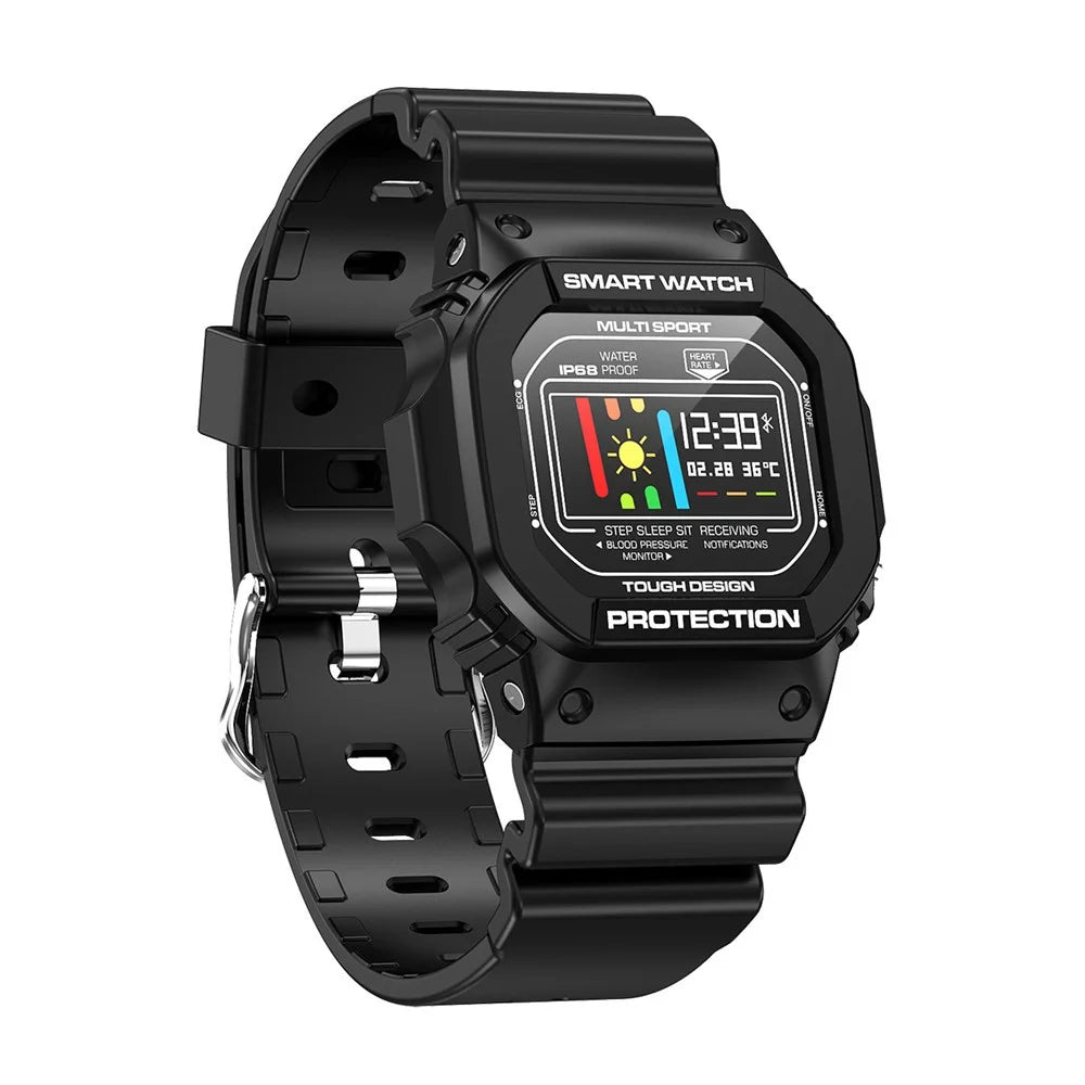 X12 Stylish TFT Color Screen IP68 Waterproof Sports Smart Watch - Dark Black - 1