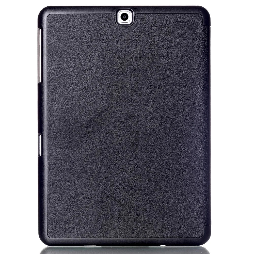 Textured Anti-scratch Tri-fold Stand Smart Leather Tablet Cover for Samsung Galaxy Tab S2 9.7 T810 T815 - Black - 2