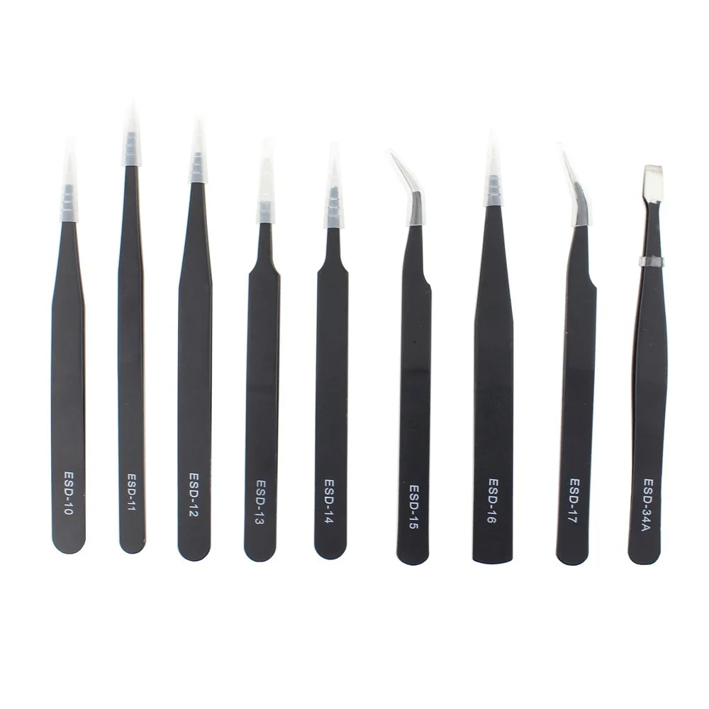 9-in-1 Professional Anti-static Tweezers Set - 2