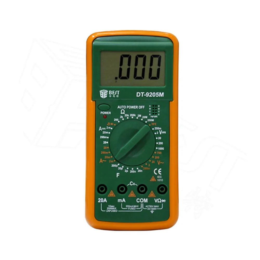 BEST BST-9205M LCD Digital Multimeter Handheld AC/DC Tester Device - Green + Orange - 6