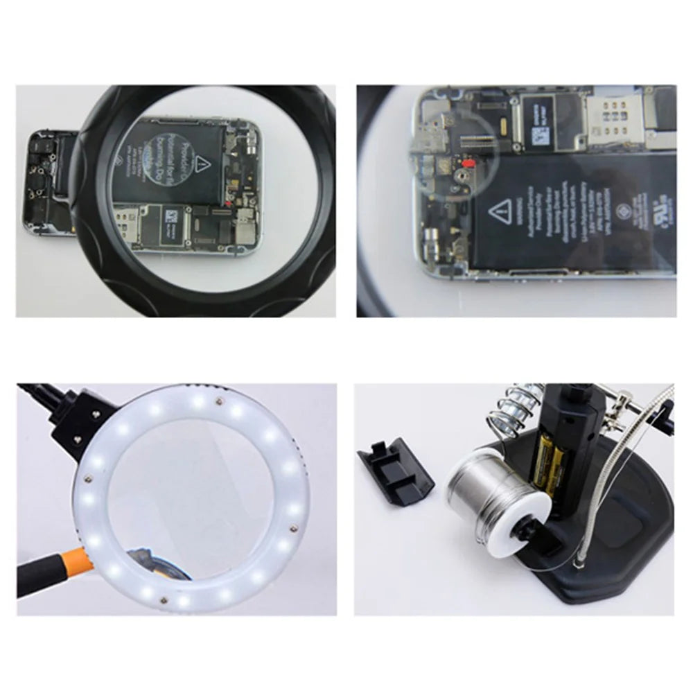 BEST BST-308L LED Lamp 2.5X/4X Magnifying Glass with Clips - 3