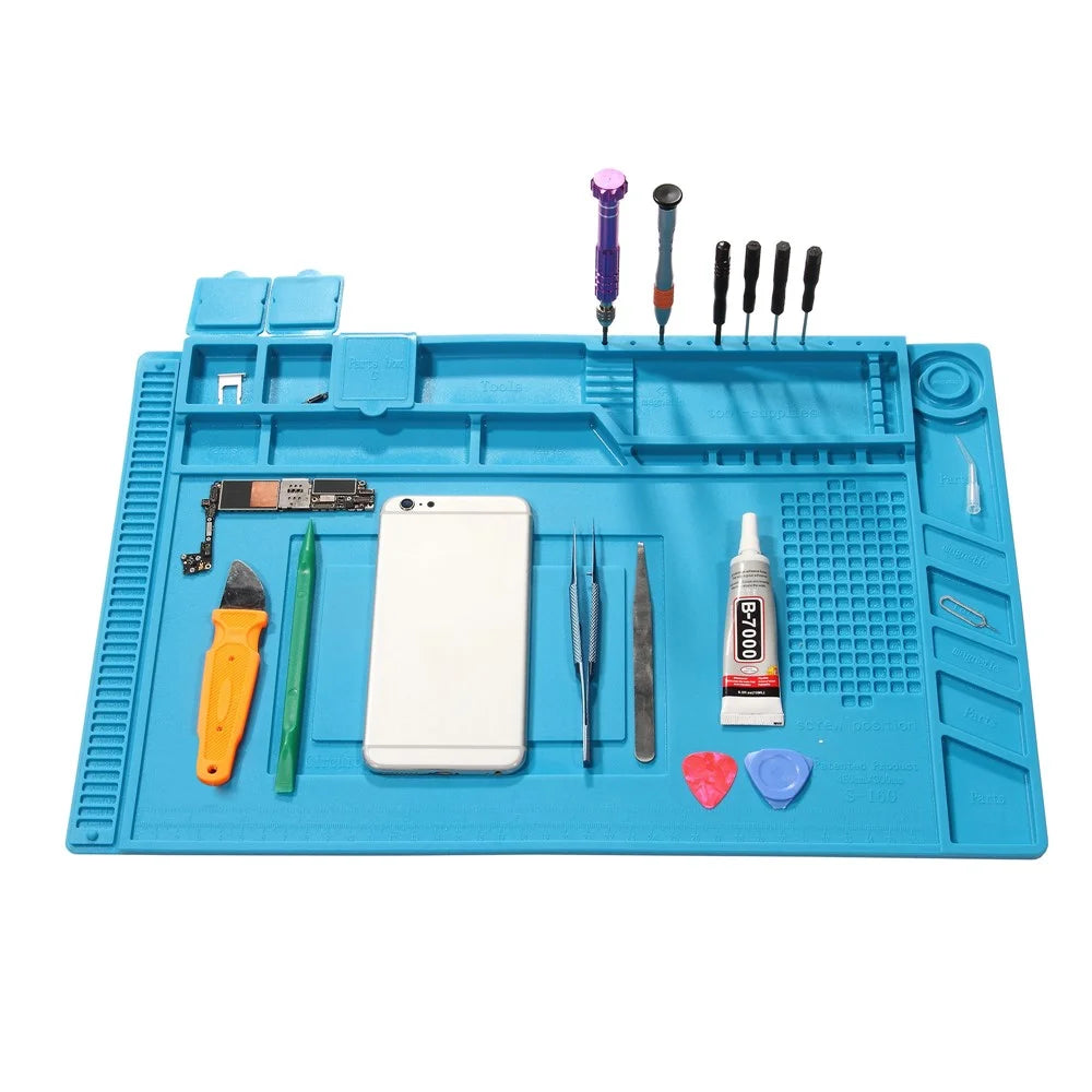 IPARTSEXPERT Heat Insulation Magnetic Screw Keeper Silicone Mat Cell Phone Maintenance Platform Pad - 2