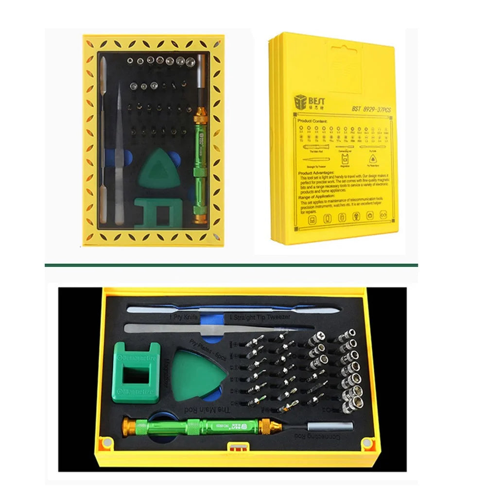 BEST BST-8929 Multi-function Screwdriver Set High Precision Screwdriver Kit with Tweezers Magnetizer Spudger - 2