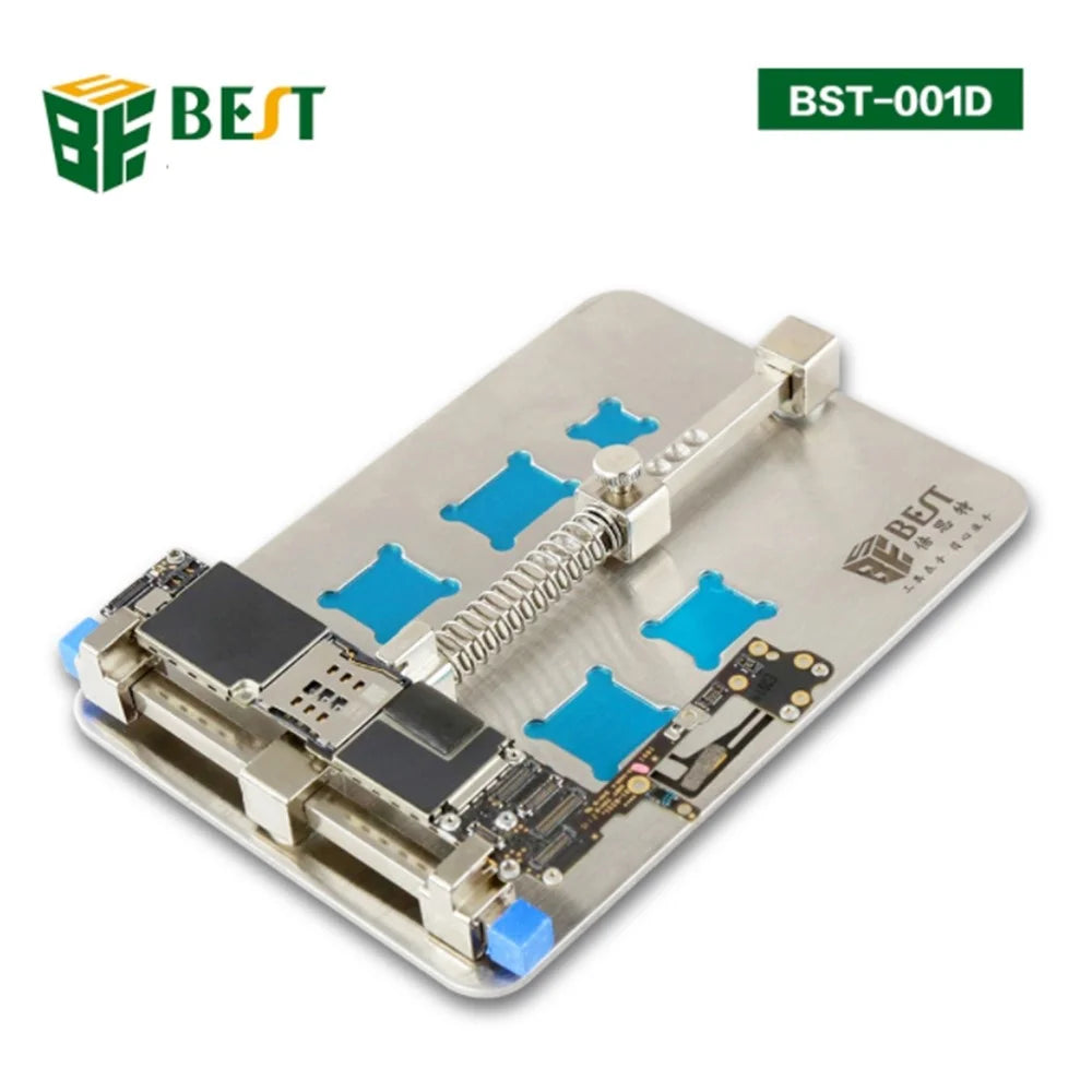 BEST BST-001D Stainless Steel Circuit Board PCB Holder Fixture Work Station for Chip Repair Tools - Silver - 1
