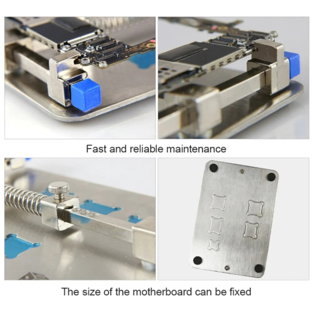 BEST BST-001D Stainless Steel Circuit Board PCB Holder Fixture Work Station for Chip Repair Tools - Silver - 3