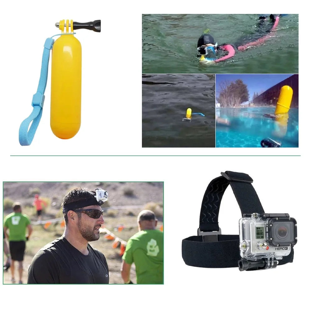 10 in 1 Accessories Kit with Floating Hand Grip, Chest Belt for GoPro Hero 4/3+/3/2/1 SJ4000/5000/6000/Xiaomi Yi - 2