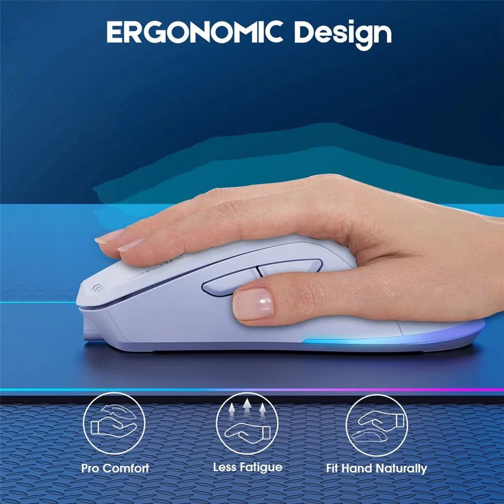 ONIKUMA CW917 Wired / 2.4G Wireless Dual Mode Gaming Mouse Ergonomic Computer Laptop Mice - White - 3