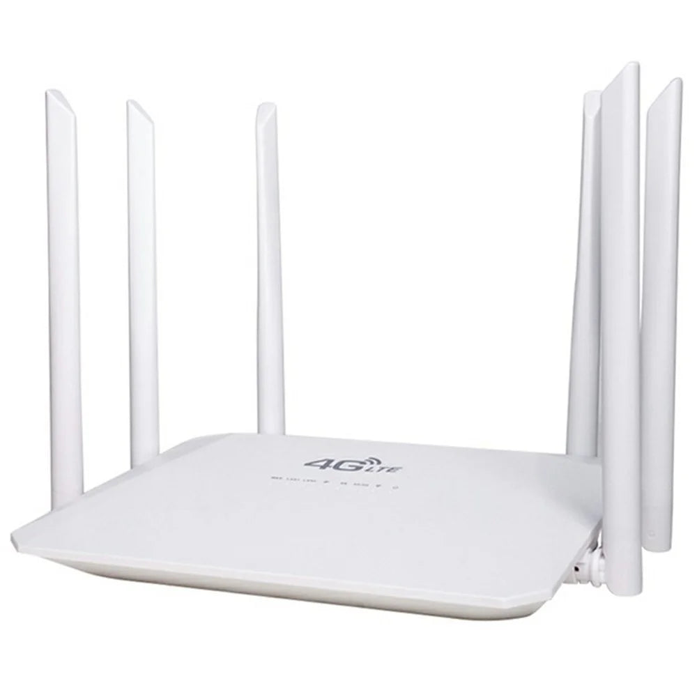 210M-E Eurasian Version SIM Card 4G LTE Router Home Office 3 Ethernet Ports 6 Antennas WiFi CPE Router - US Plug - 2