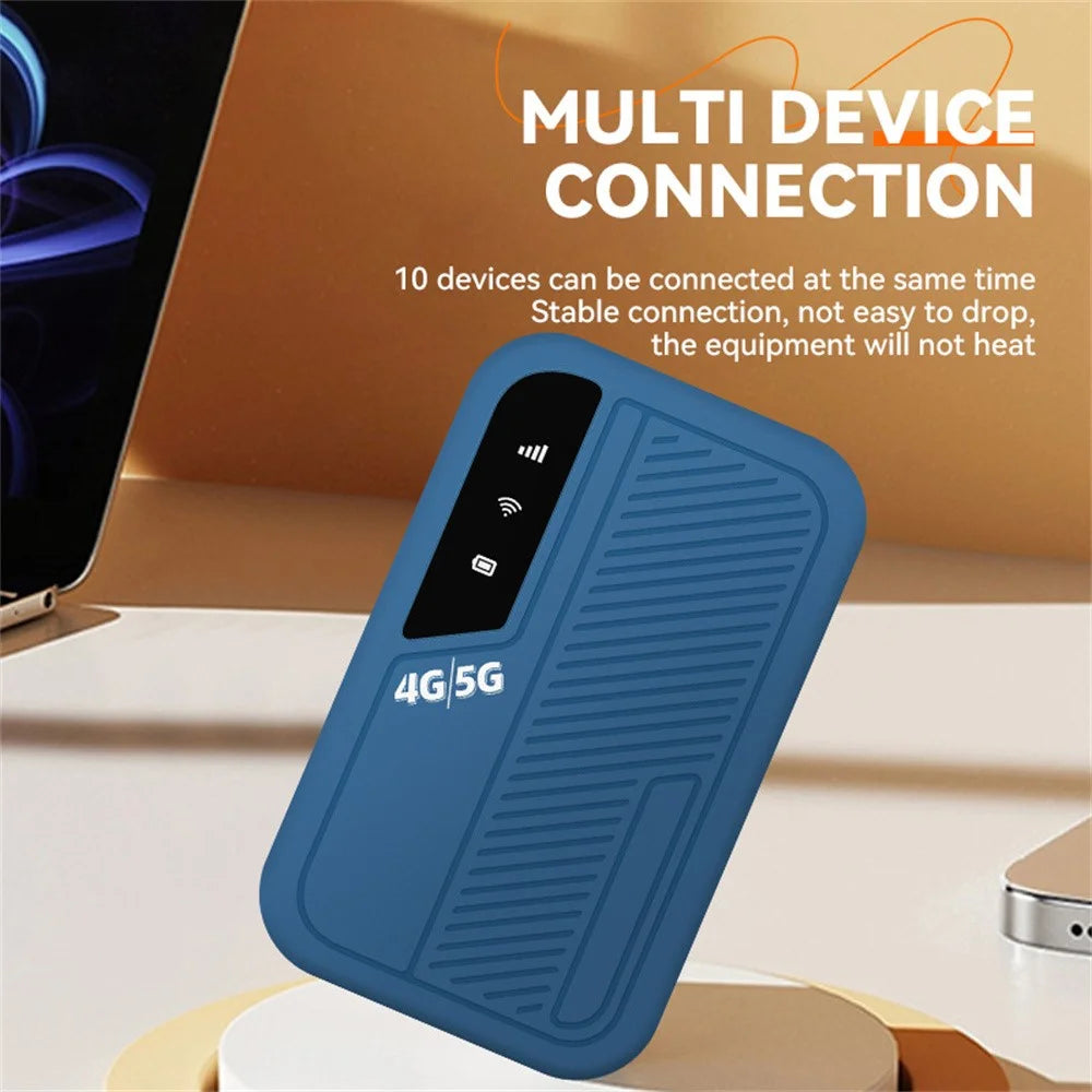 M34-E Portable 4G WiFi Router Mobile Hotspot Type-C 150Mbps LTE Mifi Wireless Router, EU / Asia Version - Blue - 2