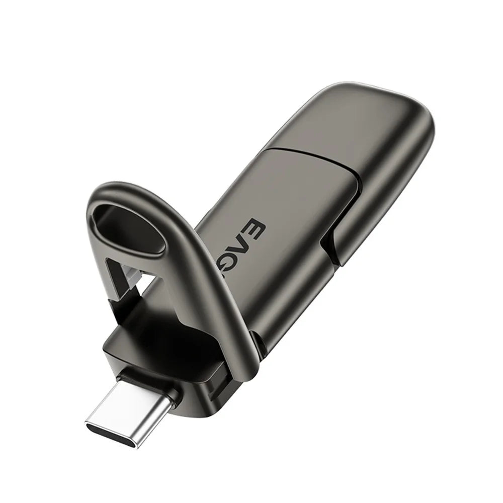 EAGET SU50 256GB Solid State Pen Drive USB 3.2 Gen1 + Type-C 2 in 1 USB Flash Drive for PC Smartphone Tablet - Black - 1