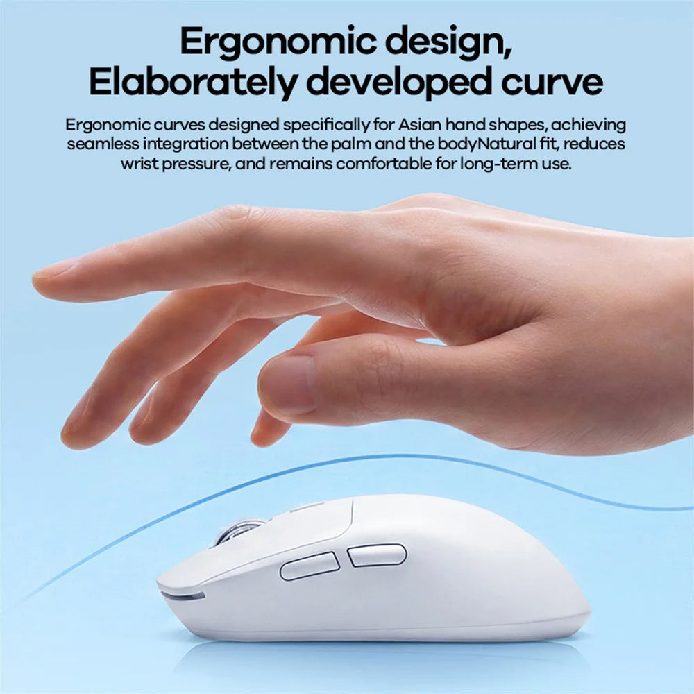 REMAX WM-01 Wireless Mouse 2.4G Bluetooth-compatible Dual Mode 6-Keys DPI Adjustable Ergonomic Silent Mice  for Office Gaming - White - 3