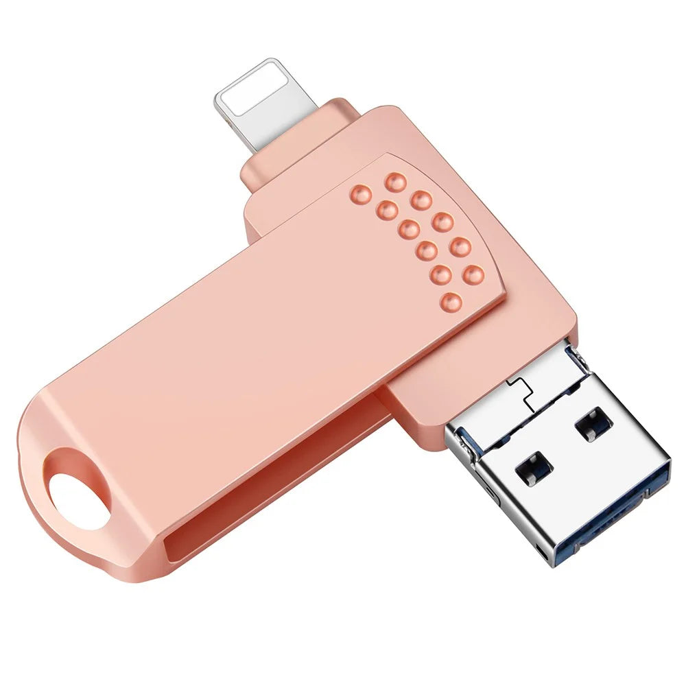 RICHWELL 256GB Large Storage Thumb Drive for iPhone Android Data Storage USB Memory Stick - Pink - 1