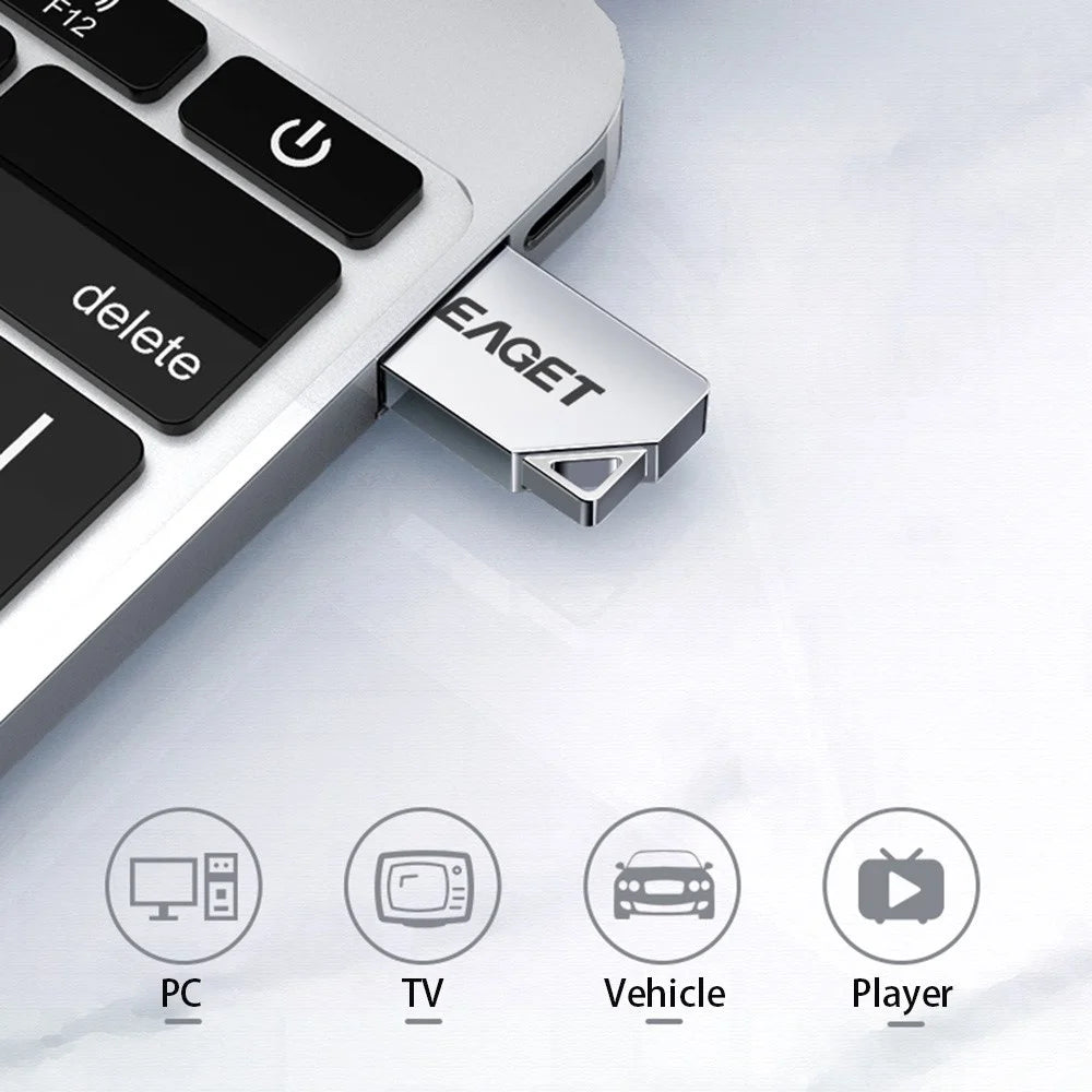 EAGET U8M 16G USB 2.0 Flash Drive Zinc Alloy Body Keychain Design USB Drive Memory Storage Stick - 2
