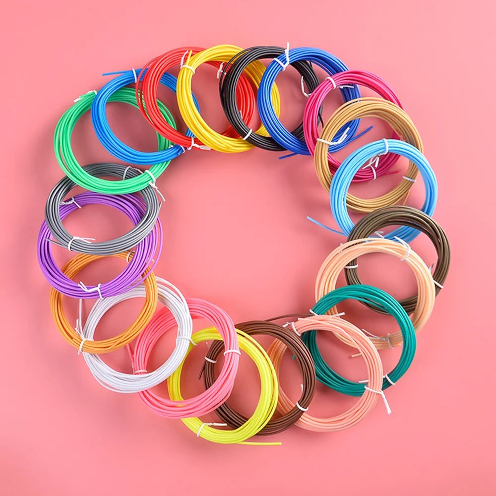 20 Rolls Various Color 5m 1.75mm Diameter Low Temperature 3D Print Pen PCL Filament Kids 3D Printing Materials - Random Color - 2