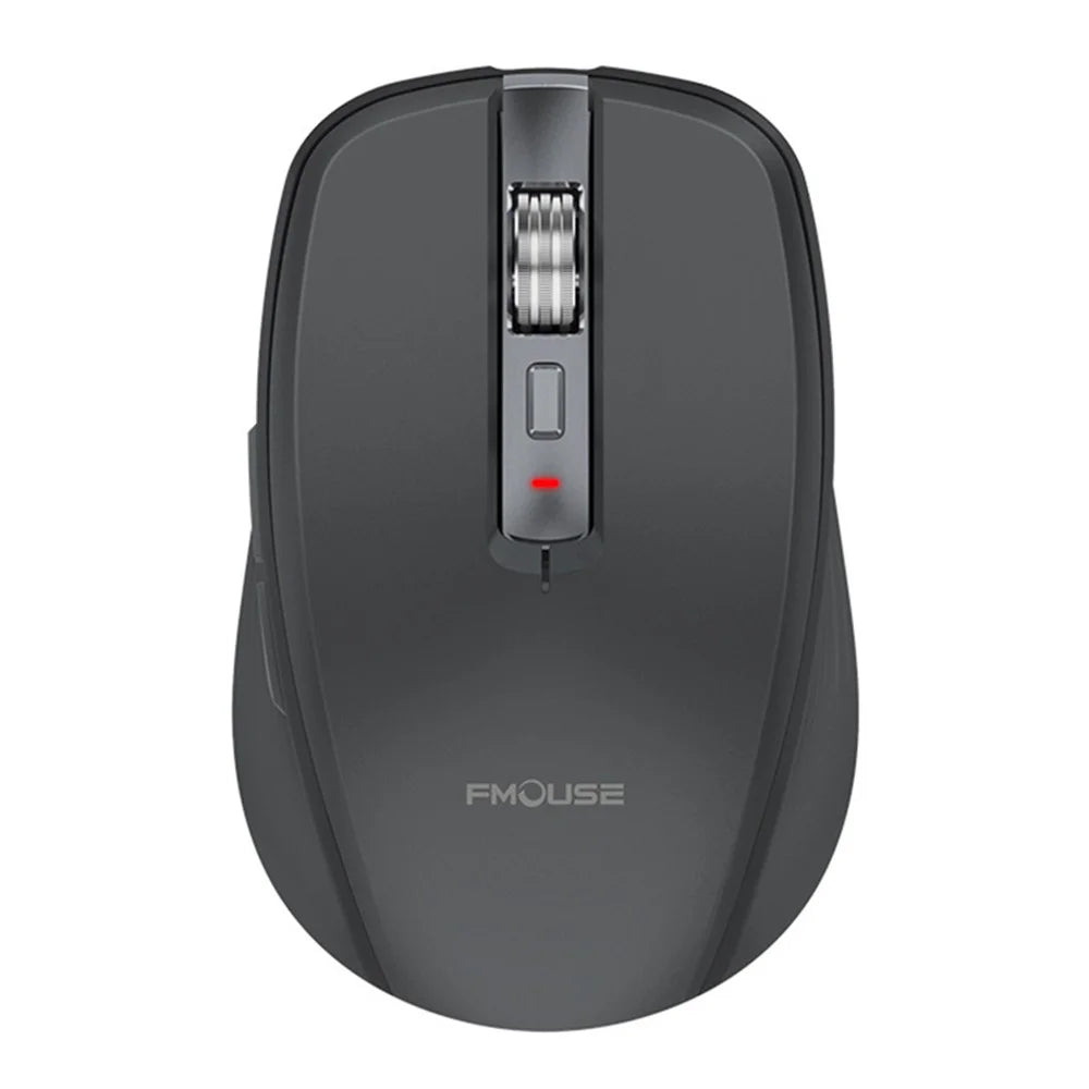 FMOUSE M303 Wireless Bluetooth-compatible Mouse Dual Mode (Bluetooth-compatible 5.1 + USB) 2.4GHz Bluetooth-compatible Wireless Mouse Rechargeable Silent Computer Gaming Mice with RGB Lights - Black - 2