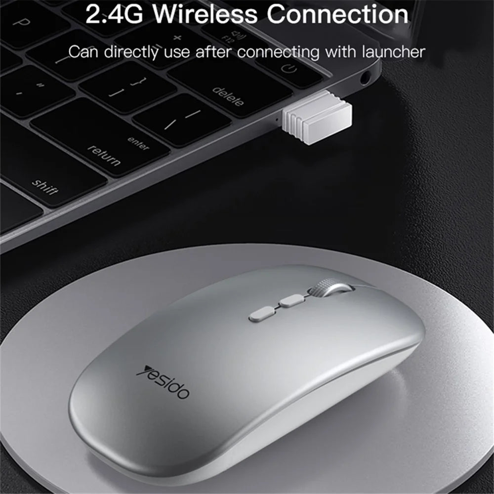 YESIDO KB15 Rechargeable 2.4G Wireless Photoelectric Mouse Frosted Quiet Computer Laptop Mice - 5