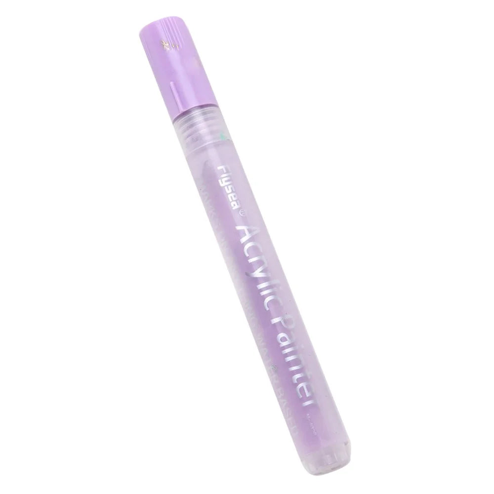 FLYSEA NO.1026 Low-Odor Marker Pen Colorful Acrylic Pens for Children Drawing - Light Purple - 1