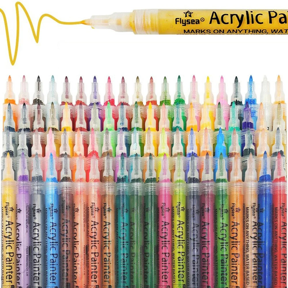 FLYSEA FS-05 0.7mm Waterproof Acrylic Marker Pen for Drawing, Coloring - Orange - 2