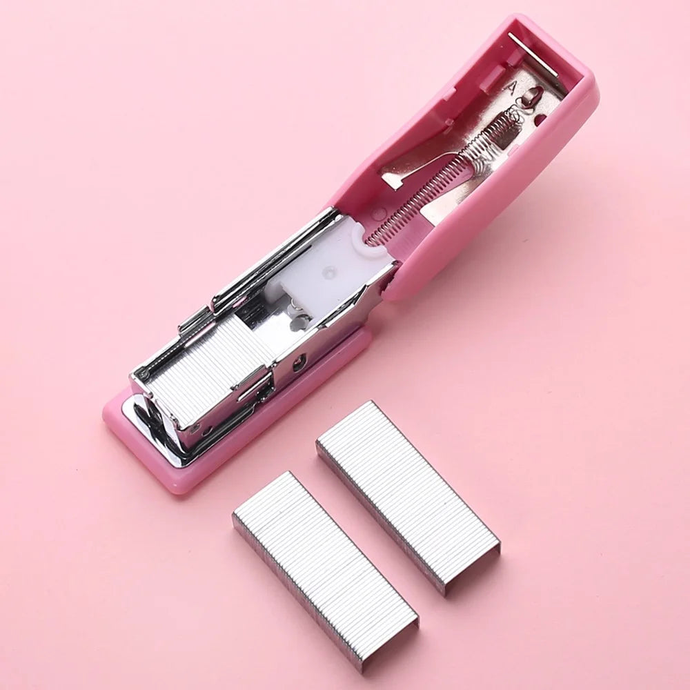 DELI 0456 Mini Stapler Set Portable Paper Binding Machine, Random Color - 3