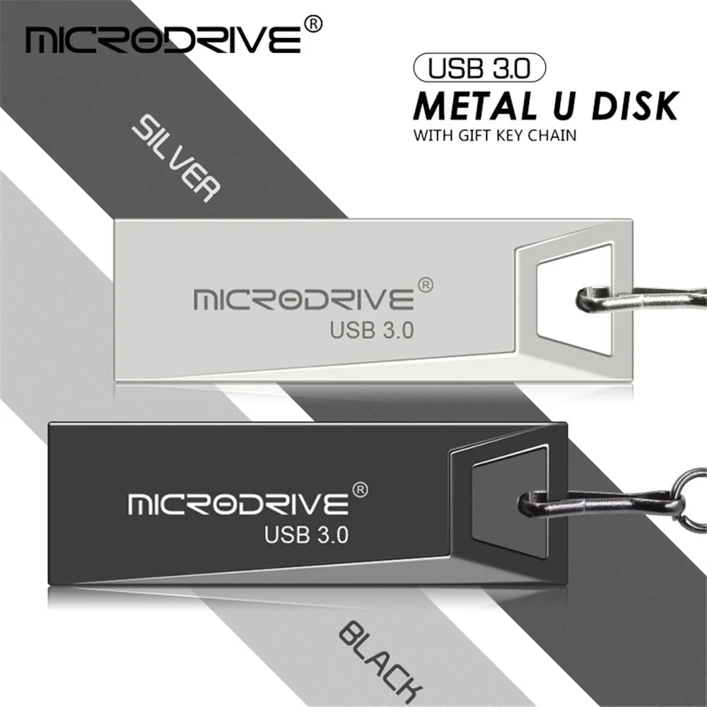 MICRODRIVE 64GB Metal U-disk Computer Laptop USB 3.0 Flash Drive - Black - 4
