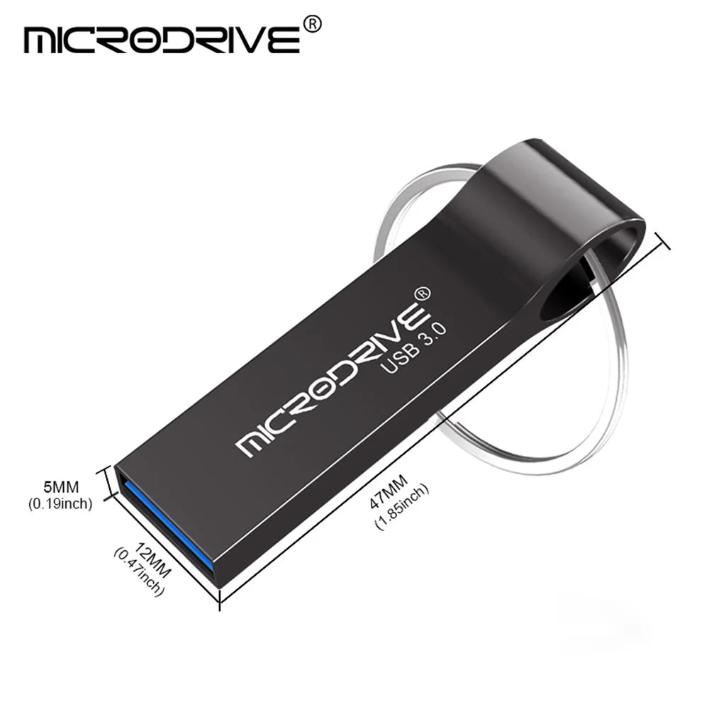 MICRODRIVE 32GB Key Ring Design USB 3.0 Flash Drive Portable Memory Thumb Drive - Silver - 6