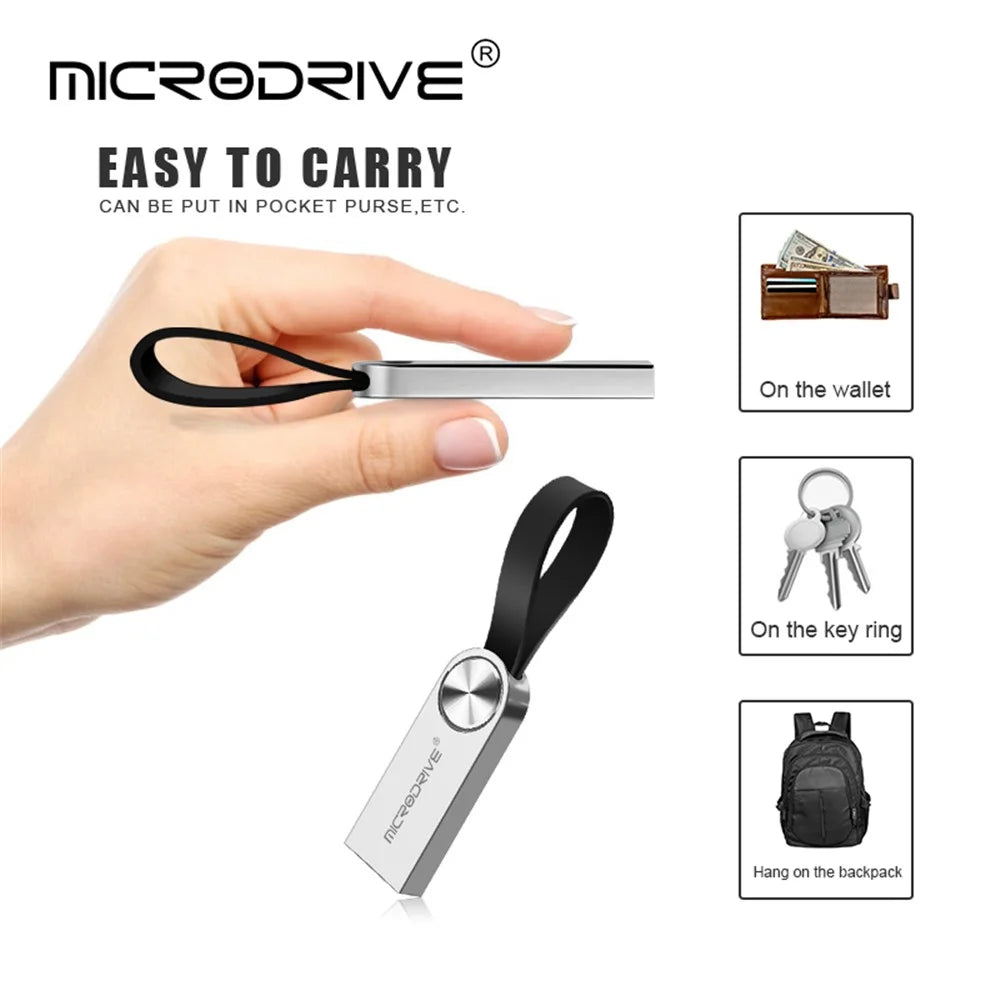 MICRODRIVE 4GB Metal USB Flash Drive CD Veins Round Decor USB 2.0 U-disk - Silver - 2