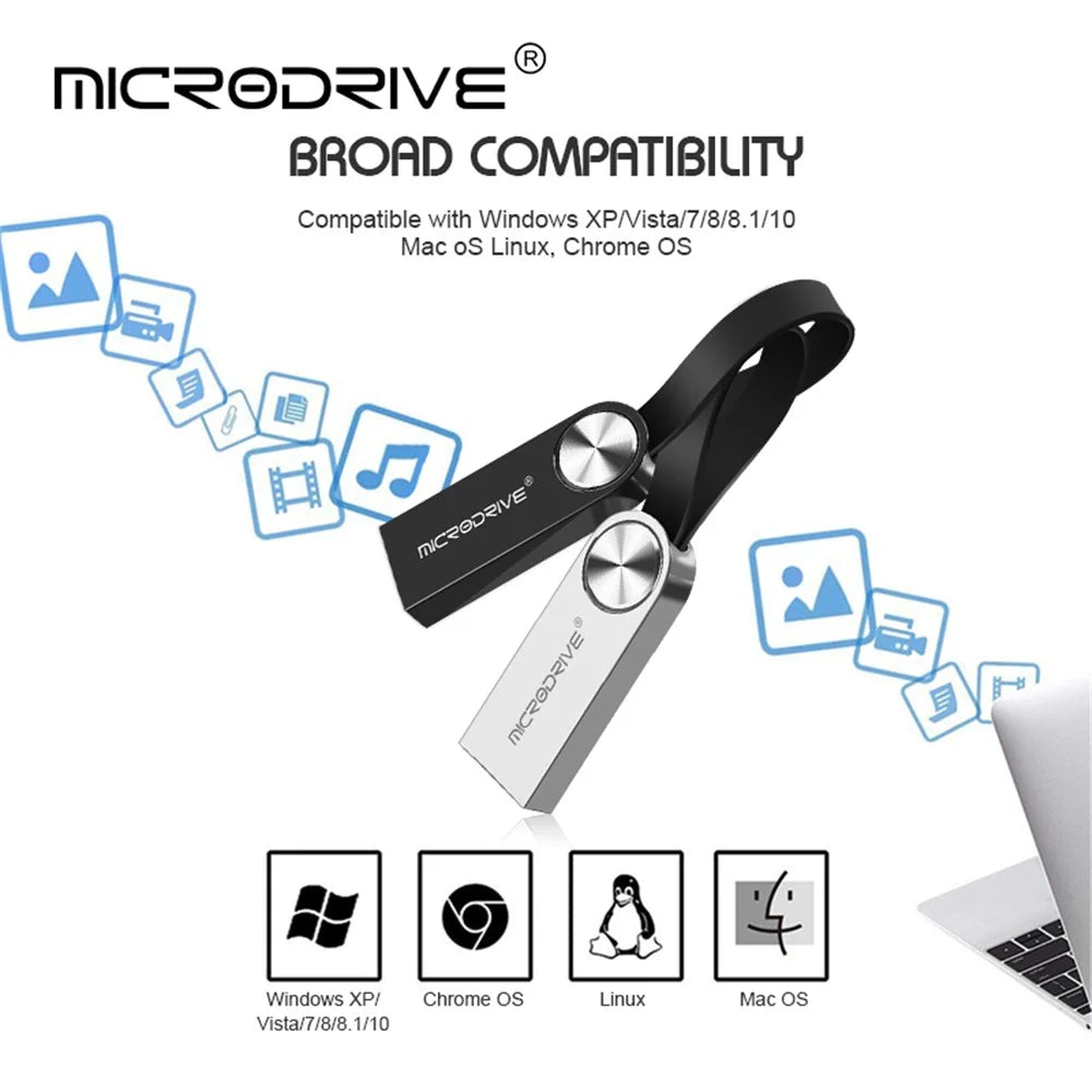 MICRODRIVE 16GB USB Flash Drive CD Veins Decor Computer Laptop U-disk - Black - 4