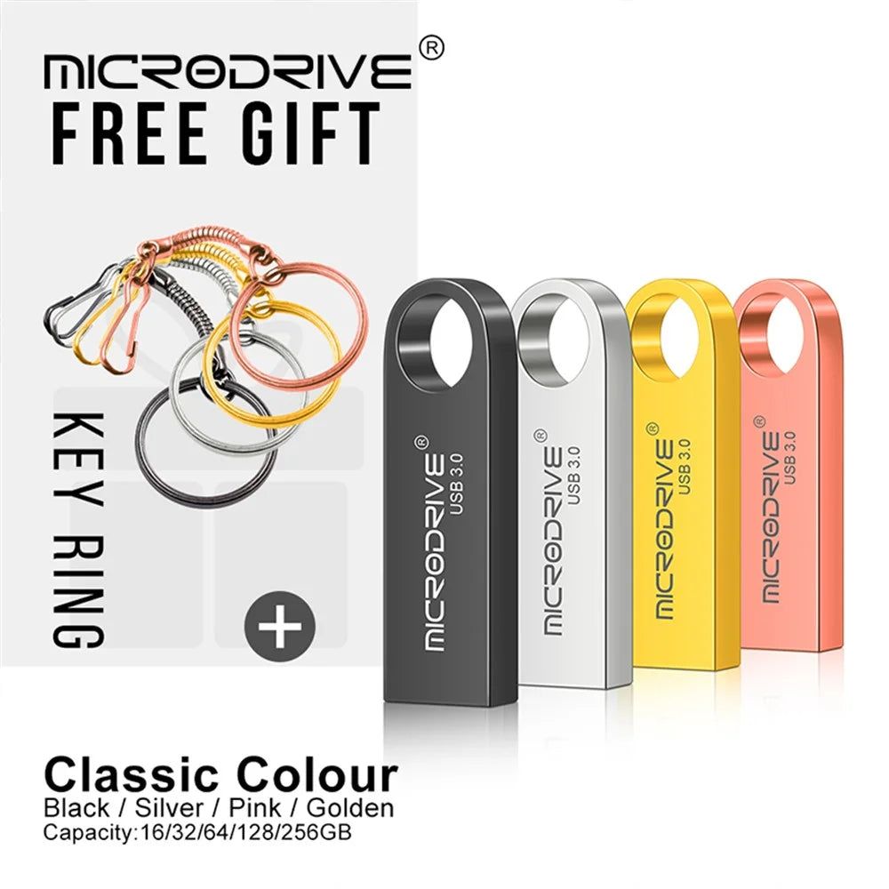 MICRODRIVE E9 64GB Metal U-disk USB 3.0 Memory Stick Computer Flash Drive - Black - 6