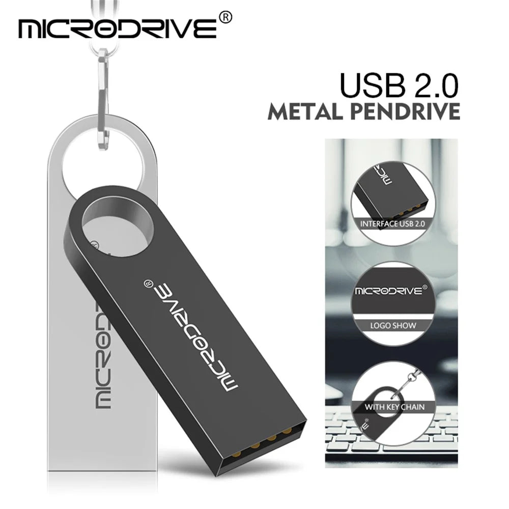 MICRODRIVE E9 16GB USB 2.0 Laptop Computer U-disk Metal Flash Drive - Black - 3