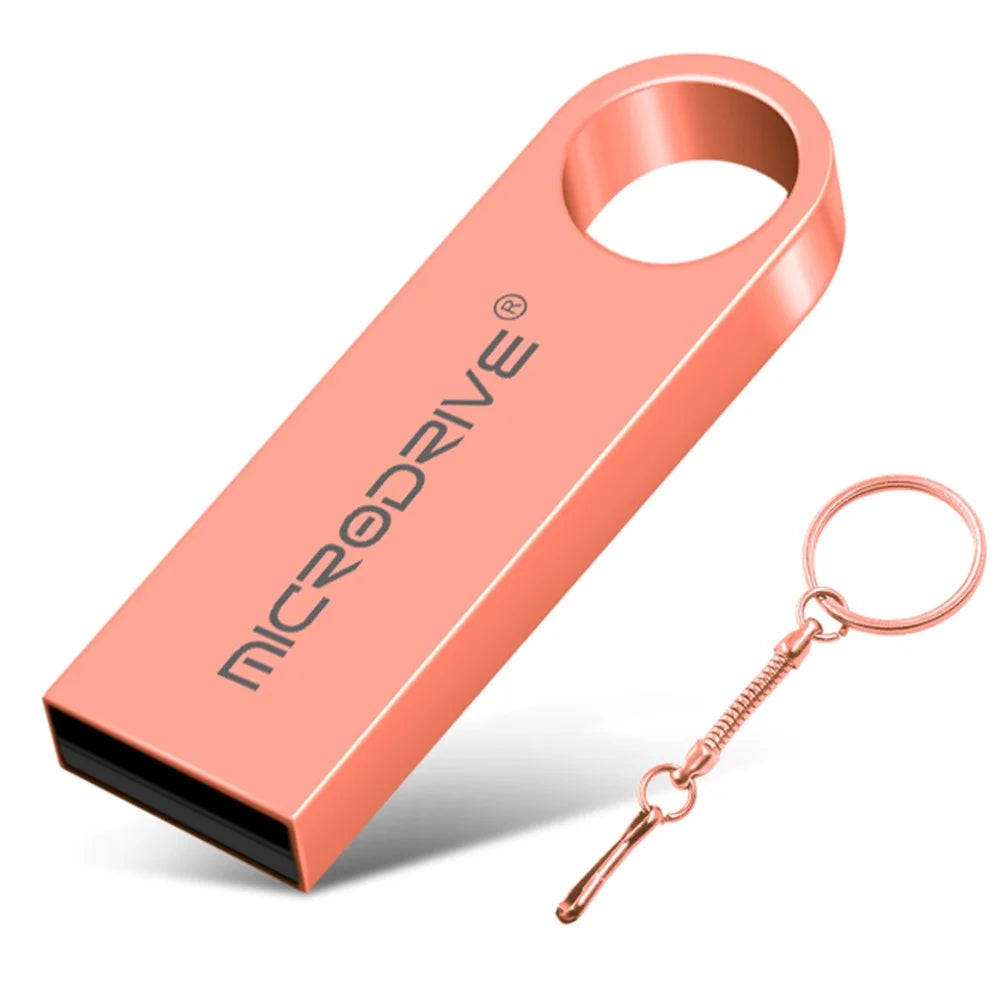 MICRODRIVE E9 Portable 8GB U-disk Metal USB 2.0 Flash Drive for Laptop Computer - Pink - 1