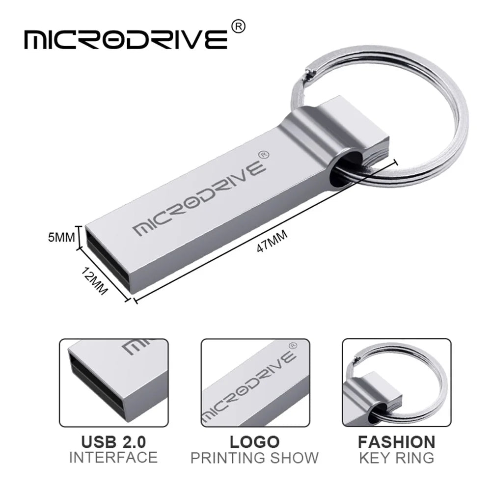 MICRODRIVE 16GB Computer Laptop Waterproof USB 2.0 Flash Drive Thumb Drive USB Stick - Black - 4