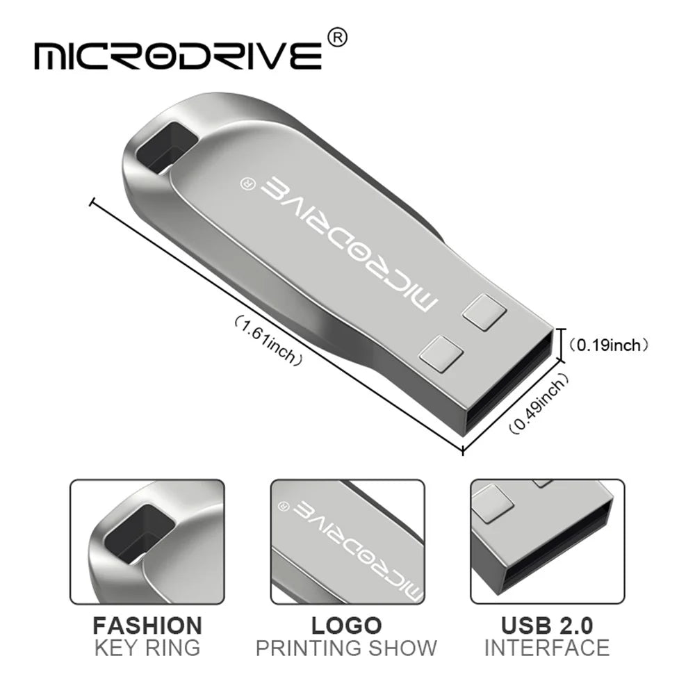 MICRODRIVE CZ50 8GB Compact U Disk Data Storage USB 2.0 Flash Thumb Stick - Silver - 3
