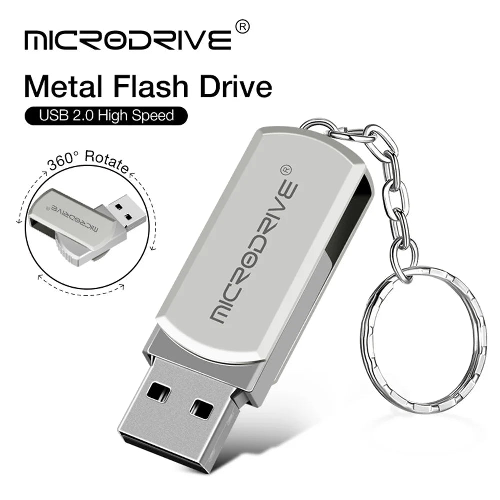 MICRODRIVE 8GB Computer Thumb Drive USB Stick Key Ring Design USB 2.0 Flash Drive - Grey - 6
