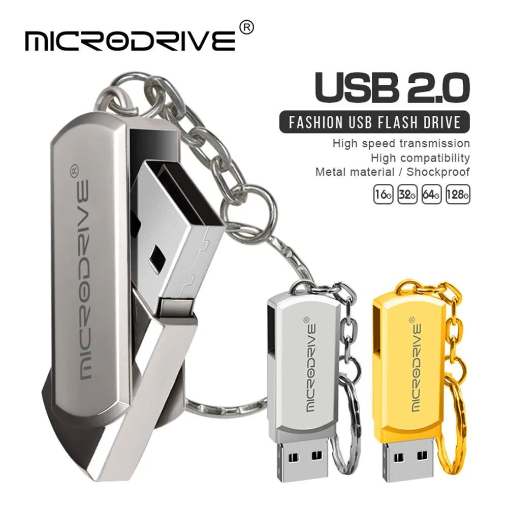 MICRODRIVE 4GB Data Storage Thumb Stick Key Ring Design USB 2.0 Flash Drive - Grey - 2