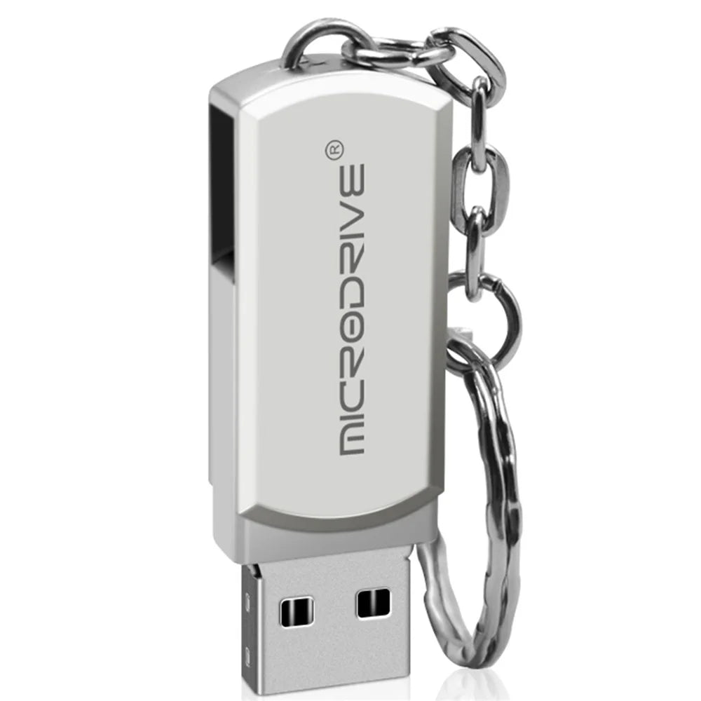 MICRODRIVE 32GB Portable USB 2.0 Flash Drive Rotation Design Thumb Drive USB Stick - Grey - 1