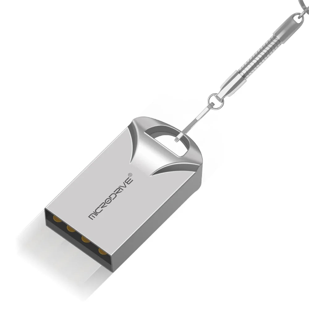 MICRODRIVE Mini Metal U-Disk Portable USB 2.0 8GB Flash Drive - Silver - 1