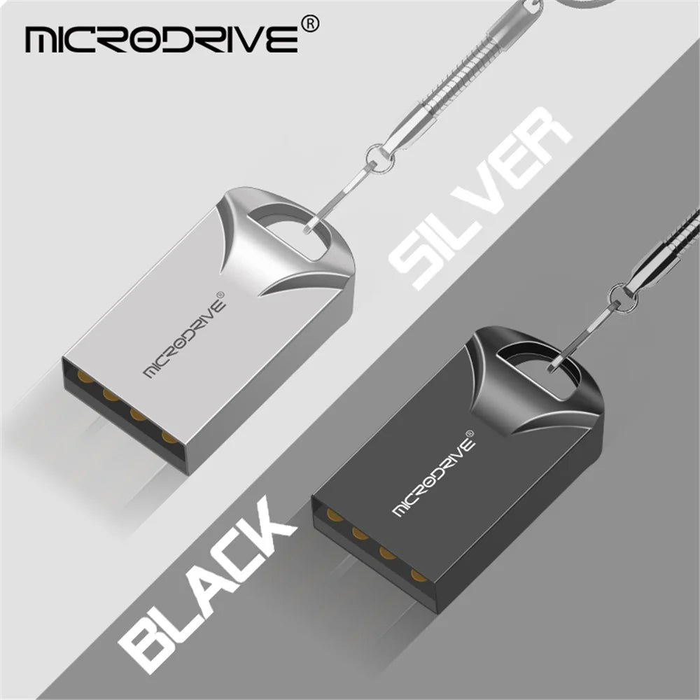 MICRODRIVE 128GB Metal Mini U-Disk Portable USB 2.0 Flash Drive - Silver - 3