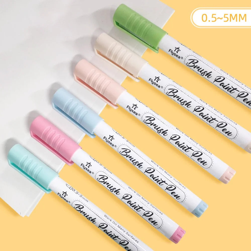 FLYSEA FS-2BR 24Pcs / Box Soft Tip Acrylic Markers Paint Pens Water-Based Pens for Glass Ceramic Paper - 5